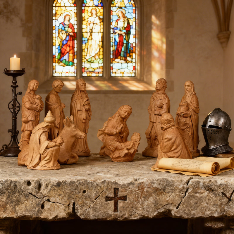 Jesus Manger Nativity Scene Wooden Statue Tabletop Ornament - Best Christmas Gifts