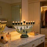 Hand-Painted Jerusalem Holy City Menorah: Light Up the Spirit of the Sacred City