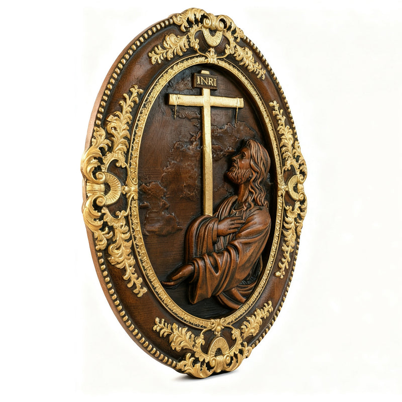 Jesus Hill Garten Gebet Plaque Holz schnitzerei