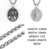 Titanium Steel Shepherd Jesus Christ with Lamb Christian Necklace