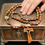 Wooden Medal Rosary with Cross