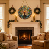 Tree of Life Stained Glass Acrylic Hanging Decor: Divine Beauty for Your Faith Space ✨