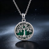 Tree of Life Malachite S925 Silver Necklace – Growth, Heritage & Natural Elegance
