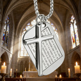 Lord’s Prayer Cross Dog Tag Necklace: Faith That Rides With You