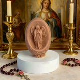 Oval Virgin Mary Scented Candle: A Sacred Blend of Devotion & Elegance