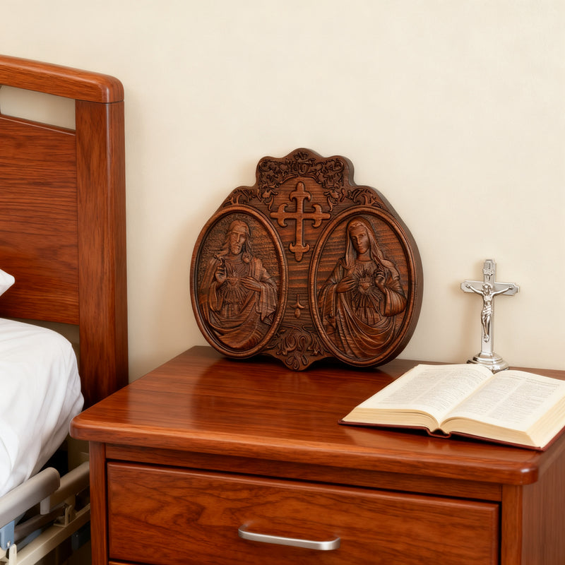 Sacred Heart of Jesus and Heart of Mary Plaque - 2023 New Religious Christmas Gift