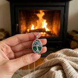 Tree of Life Malachite Zinc Alloy Necklace – Growth, Strength & Timeless Nature