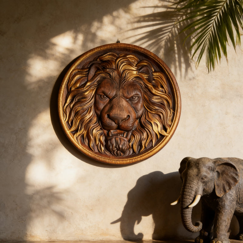 Lion Head Wooden Wall Art: Symbol of Christ the Lion of Judah