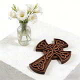 Celtic Love Cross Hand-Carved Wooden Wall Art: Faith, Unity, and Timeless Craft