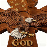 American Eagle Wooden Cross – God Bless America