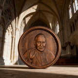 Pope Francis Hand-Carved Beechwood Wall Plaque