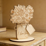 Mother's Day Wooden Flower Card DIY Craft Kit | Paint an Everlasting Bouquet of Love for Mom
