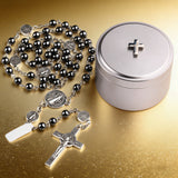 Black Onyx Rosary Necklace: A Bold Token of Devotion for Prayer & Daily Wear