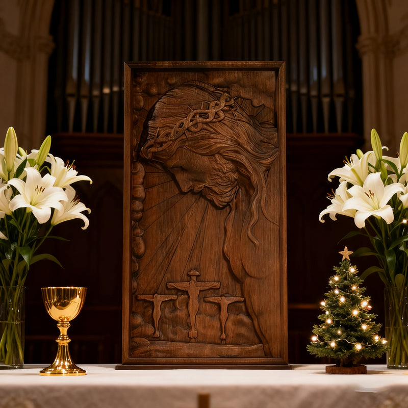 Plaque commemorating Good Friday, remembering the meaning of Jesus' crucifixion
