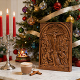 Handcarved Beechwood Crucifix Relief — Let His Sacrifice Settle Into Your Days