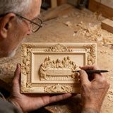 Limited: Southern European boxwood Jesus Last Supper - Religious Vatican Christian Wall Art Sculpture