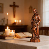 Joseph Wooden Round Carved Tabletop Ornament