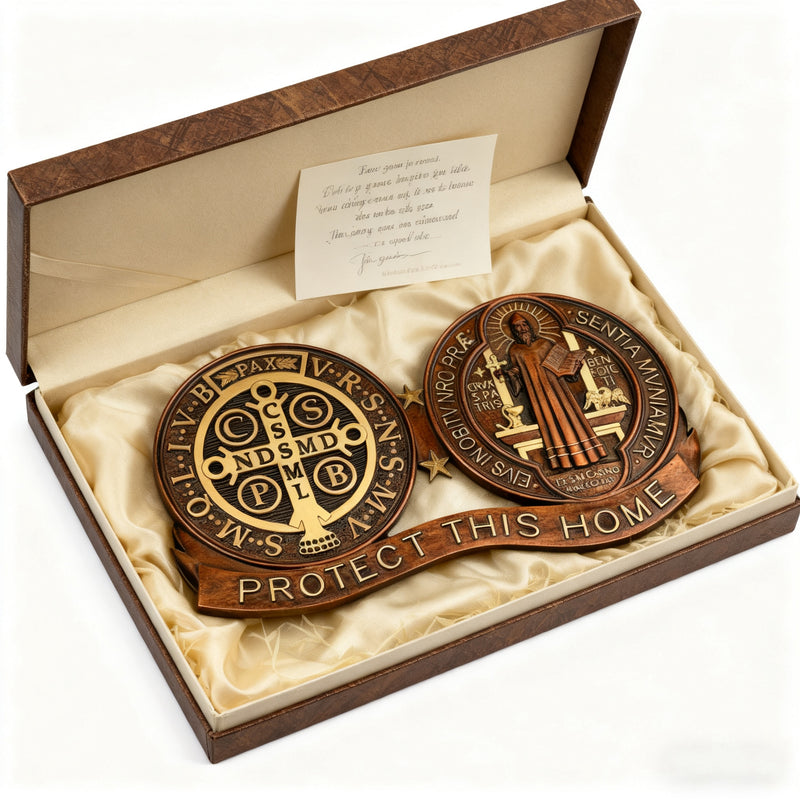 St. Benedict's Exorcism Medal Christian Wall Plaque - Best Christmas Gift