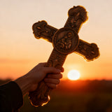 Wooden crucifix of the Virgin, Virgin Mary, Baby Jesus, religious wooden icon, wall crucifix, wall decoration