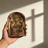 Orthodoxe Ikone Heilige Dreifaltigkeit Holzschnitzgeschenk