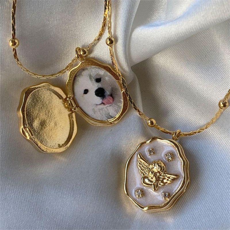 Angel Closure Album Box Necklace - Pet lover gift