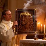 ✝️ Hand-Carved Jesus Thorn Crown Wood Art: A Christian Symbol of Redemption & Grace