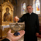 Hand-Painted Enamel Menorah (9-Branch Candelabra)