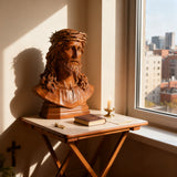 Boxwood Jesus Crown with Thorns Half-Length Desktop Ornament