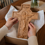 The Ascension Cross - Hand-Carved Jesus Crucifix with Holy Spirit Dove