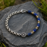 Boho Natural Stone Compass Beaded Bracelet