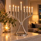 Light of Faith – Elegant 9-Branch Hanukkah Menorah | A Symbol of Hope, Blessings & Timeless Tradition