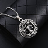 Baum des Lebens Halskette Anhänger Edelstahl Schutz Lucky Talisman Keltischer Schmuck für Männer Frauen