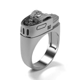 European and American punk style fashionable personalized lighter shape 18k gold plated ring