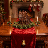 Hand-Carved Holy Family & Guardian Angel Solid Wood Statue: A Faith Artwork Anchoring Divine Blessings for Your Home