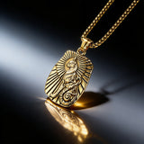 Ancient Egyptian Bastet Cat Goddess Stainless Steel Necklace | Egyptian Revival Jewelry