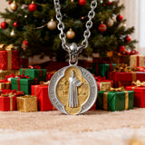 St. Benedict Home Blessing Titanium Steel Pendant