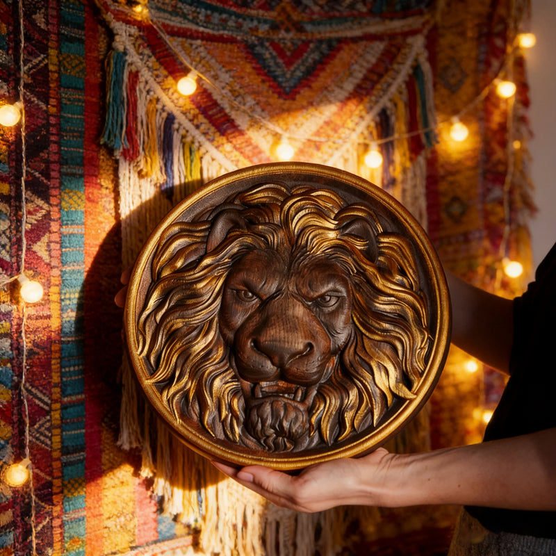Lion Head Wooden Wall Art: Symbol of Christ the Lion of Judah