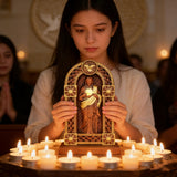 Sacred Heart of Jesus Arch Wooden Tabletop Decor