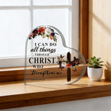 Heart-Shaped Cross Acrylic Decor: A Daily Reminder of Strength in Faith