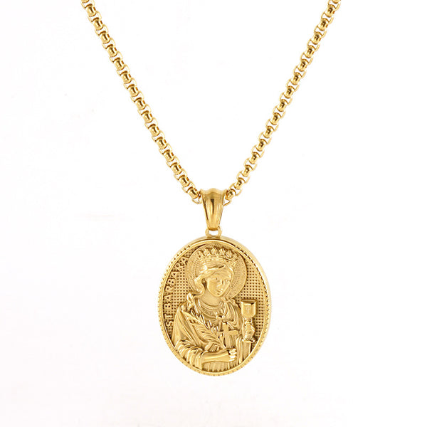 18K Gold Plated Saint Barbara Necklace