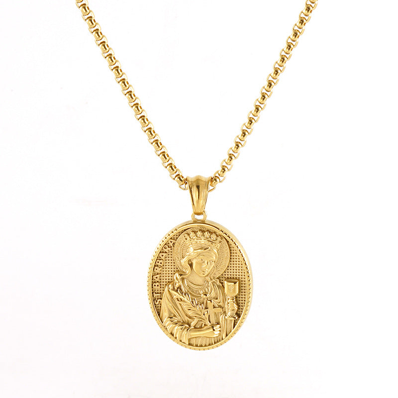 18K Gold Plated Saint Barbara Necklace