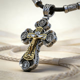 Two-Sided Devotional Cross - Jesus & Mary in 925 Silver - Wearable Faith