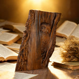 Hand-Carved Owl Tree Wood Art: A Christian Symbol of Wisdom & Divine Awareness