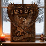 Handcrafted Solid Wood Wall Art - Commemorating the Second Amendment