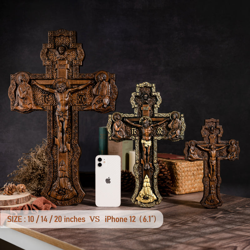 Bgcopper Holz orthodoxe religiöse geschnitzte Kruzifix-Geschnitzt aus Naturholz