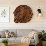 Owl Hand-Carved Beechwood Wall Art