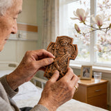Archangel Michael Hand-Carved Ashwood Cross Plaque