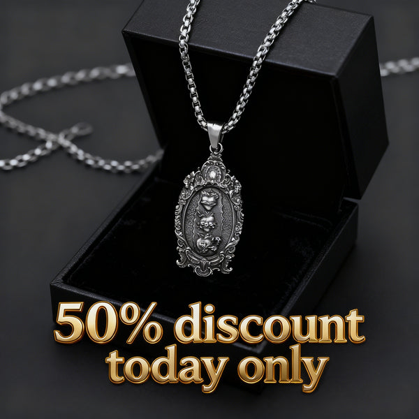 50% Off Today!Holy Family Three Sacred Hearts Necklace - only available at Bgcopper