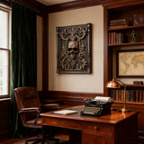 Ornate Skull Carved Wood Wall Art: Timeless Baroque-Inspired Decor