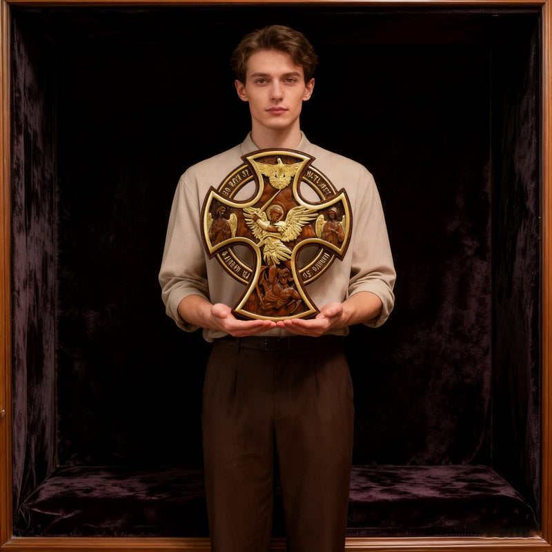 Orthodox Archangel Michael Wooden Sculpture - Gives Us Strength and Courage to Move Forward